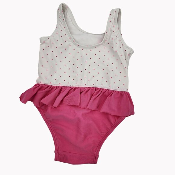 Baby Gap Flamingo One Piece Swimsuit 12-18 Months White Pink NWOT - Picture 4 of 6